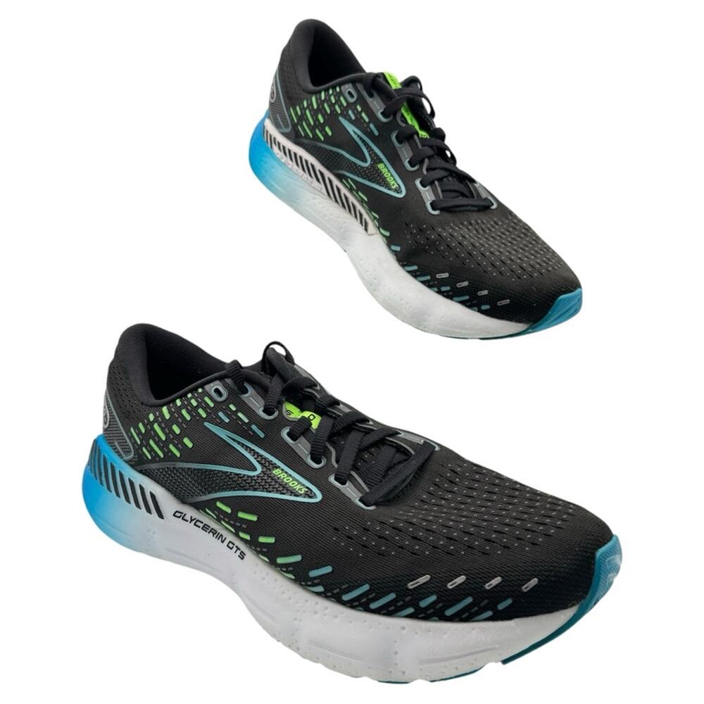 Brooks Glycerin GTS 20 Black Hawaiian Ocean Green Road-Running Sneakers Men’s 10 - Picture 1 of 8